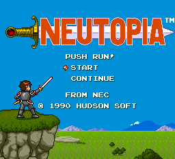 Neutopia title screen for TurboGrafx-16